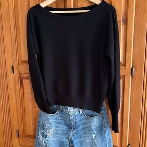 Anthropologie Maeve Black sweater. Boatneck style . Timeless chic sweater